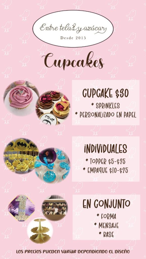 Cupcakes de Entre telas y azúcar con decoraciones personalizadas
